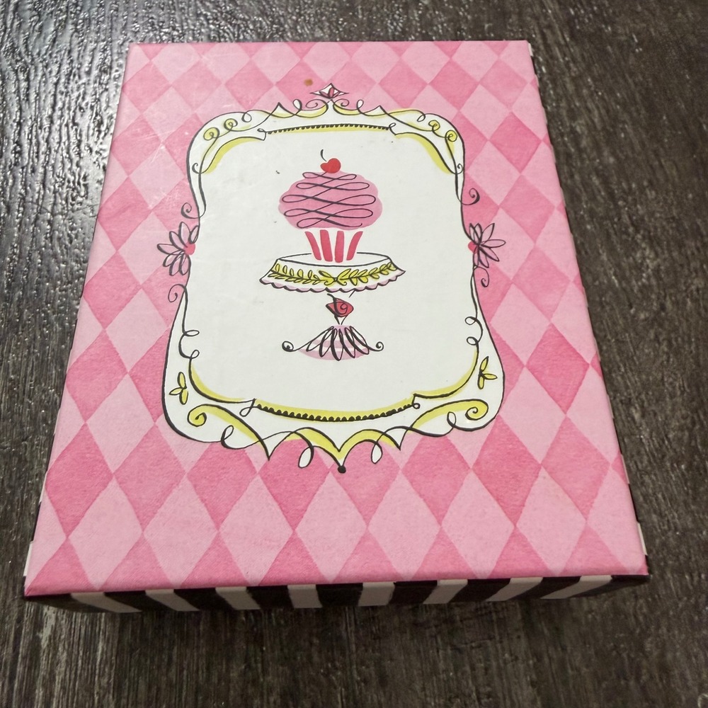 Papyrus Cupcake Note Cards Stationery Set Pink Whimsical Boxed 9 Count